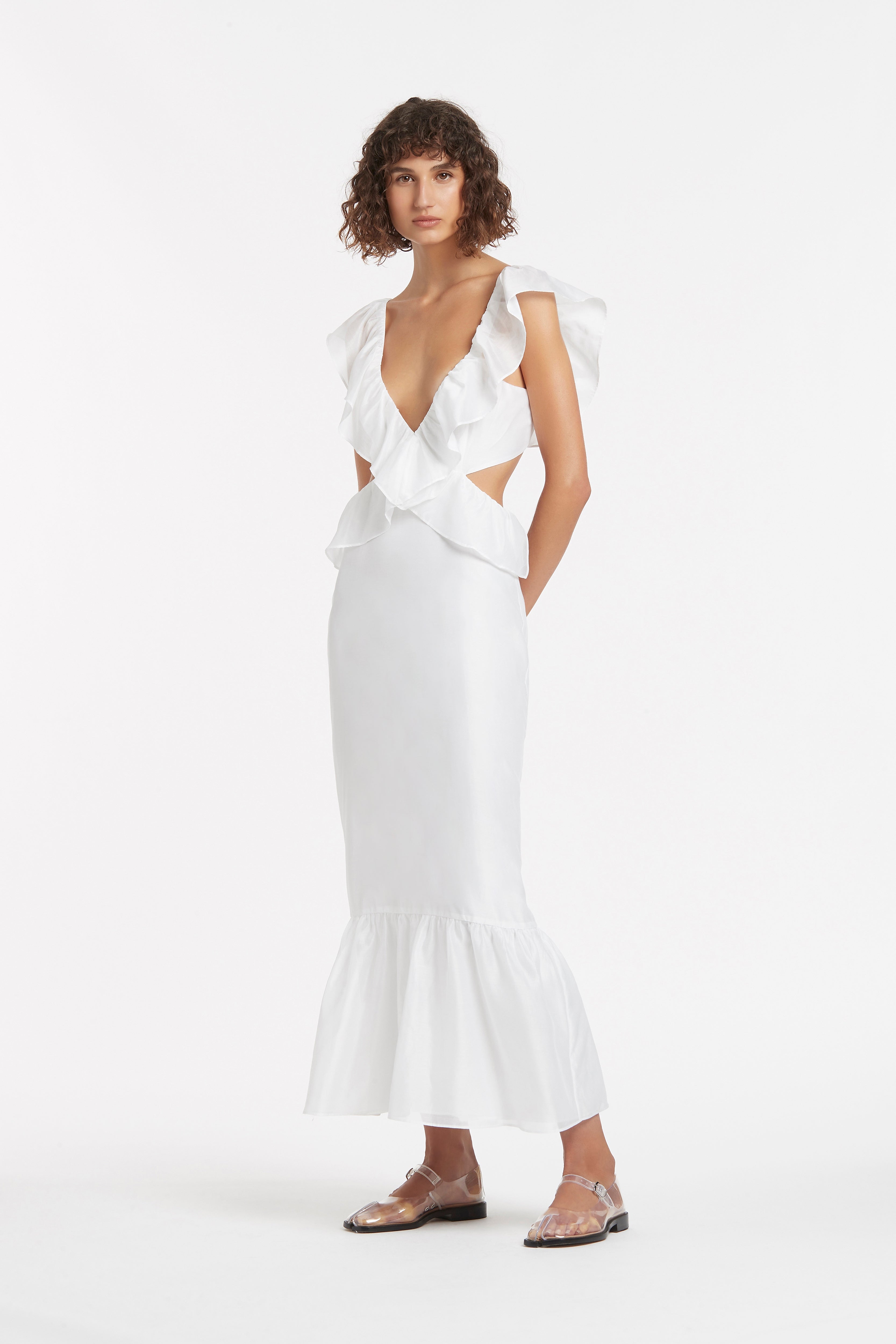 FRANC FRILL MIDI DRESS – SIR.